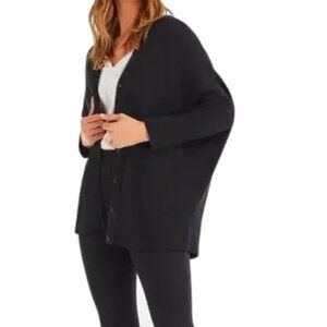 Vetta Capsule Oversized Sweater Black Cotton Chunky Knit Convertible Women